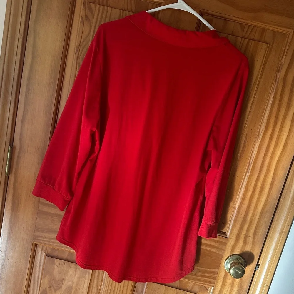 Chic Red Women's Tunic Top - Picture 5 of 5